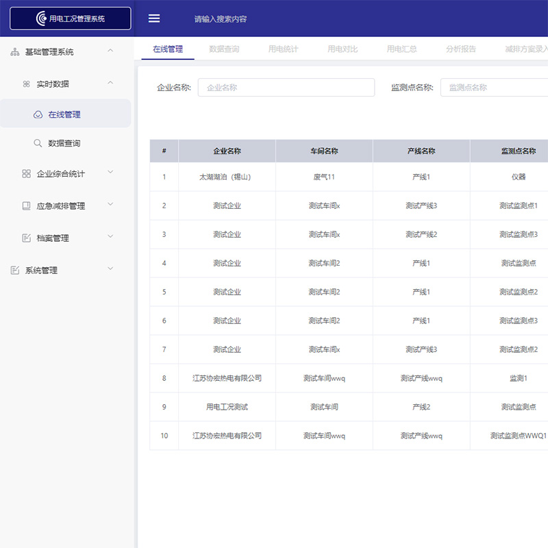 蓝创工业企业用电智能监管信息管理系统软件V1
